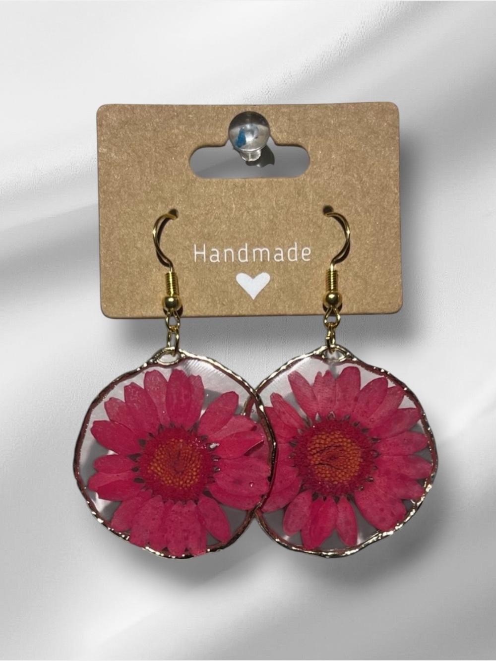 Handmade Pink Floral Earrings